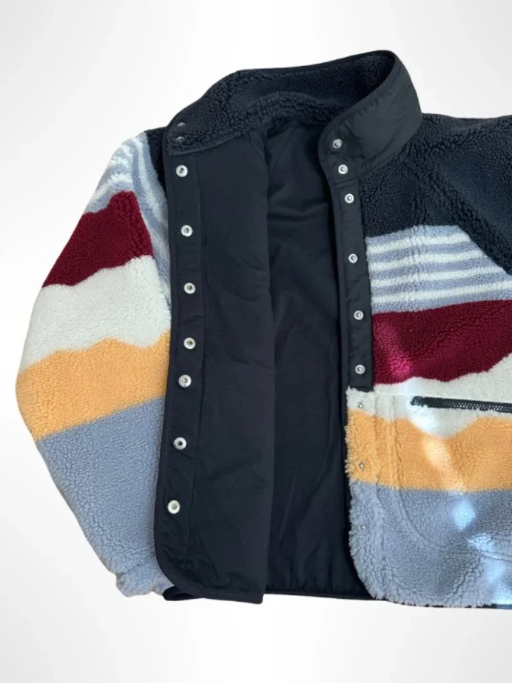 FP MOVEMENT FREE PEOPLE Hit The Slopes Fleece Jacket in Papaya Combo Size S NWOT - Picture 3 of 7